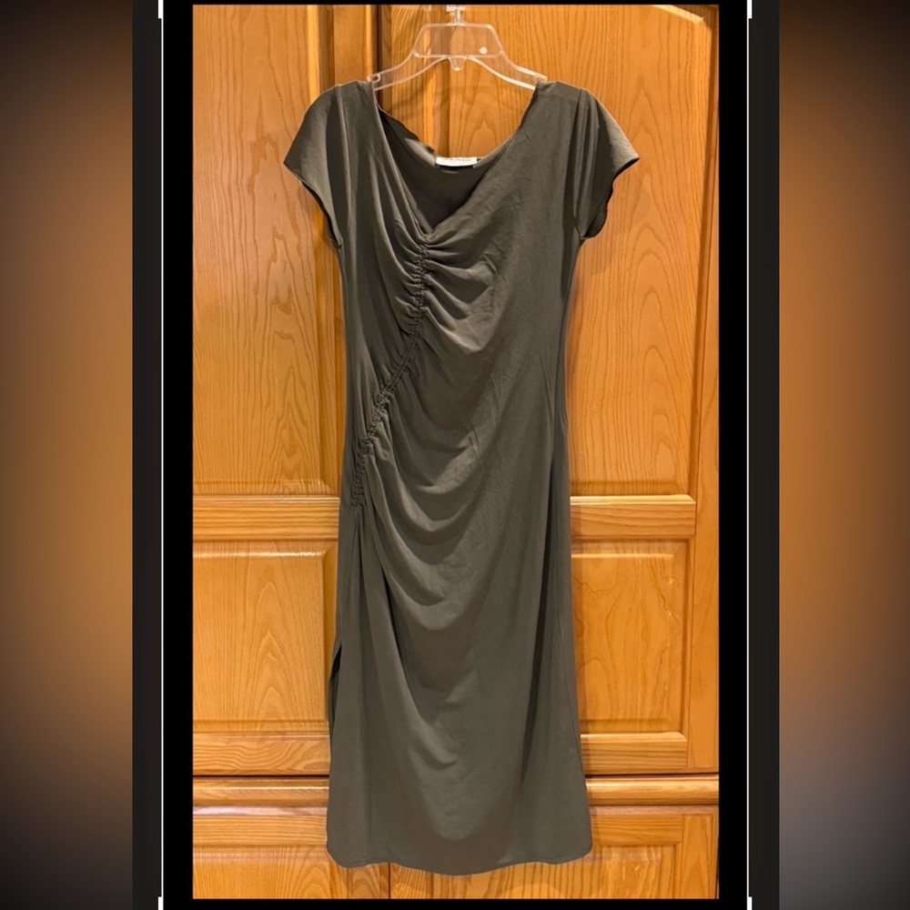 Sharagano Paris Bodycon Green Midi Dress Size Small